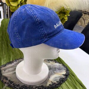 Luxury Style Blue Distressed Logo Cap Adjustable Cotton Baseball Hat